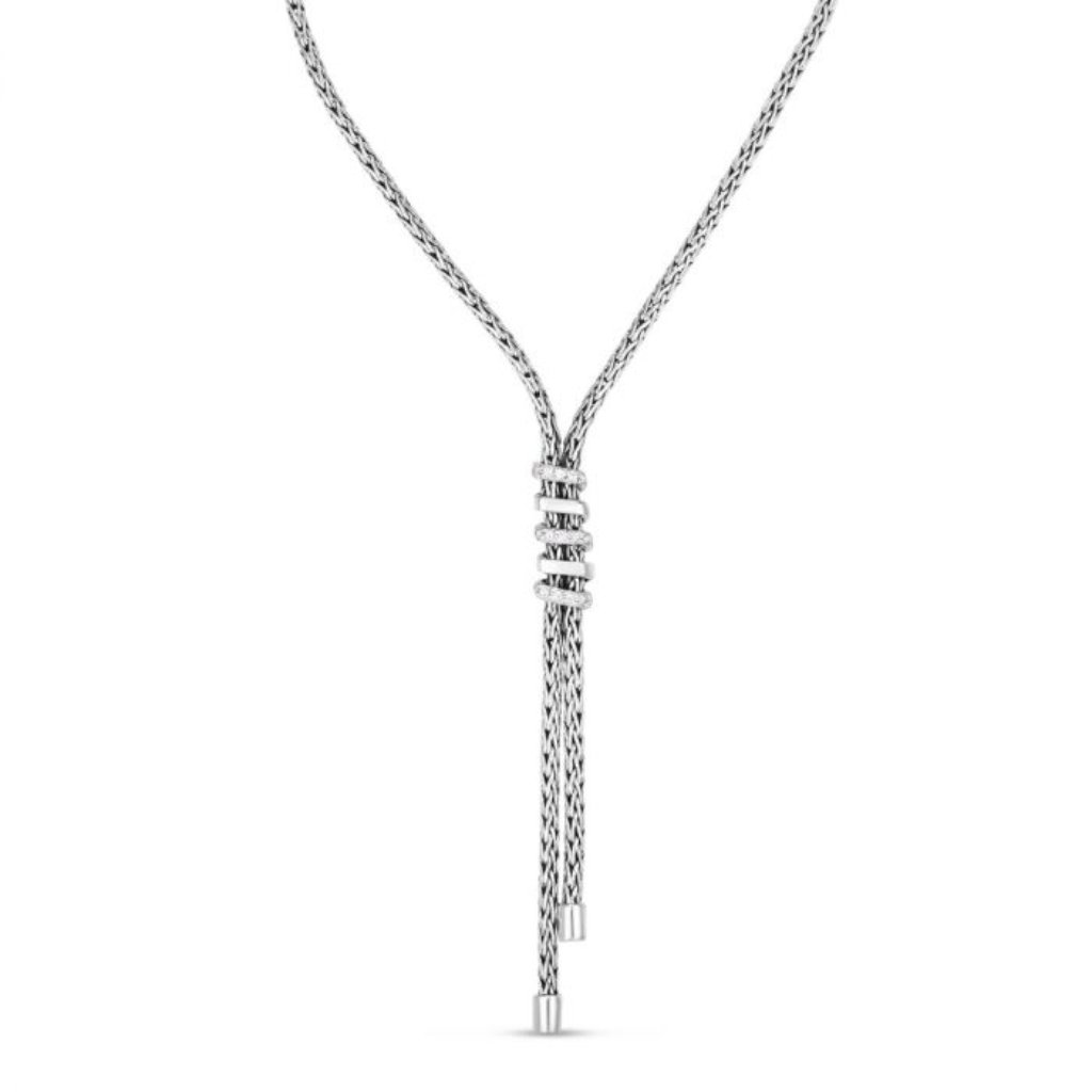 Woven Spiral Lariat Necklace With Sapphires 499$